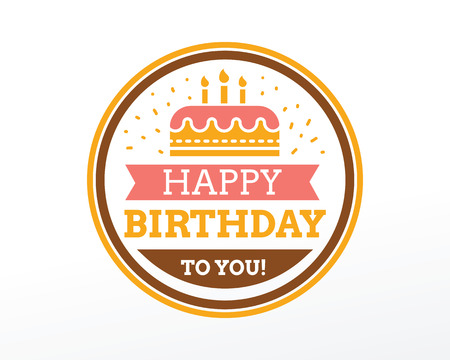 Happy Birthday typographic vector design for greeting cards, print and cloths. Isolated lettering composition.のイラスト素材
