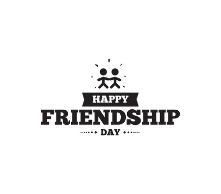 Happy Friendship day vector typographic design. Inspirational quote about friendship. Usable as greeting cards, posters, clothing, t-shirt for your friends.のイラスト素材
