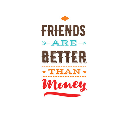 Happy Friendship day vector typographic design. Inspirational quote about friendship. Usable as greeting cards, posters, clothing, t-shirt for your friends.のイラスト素材