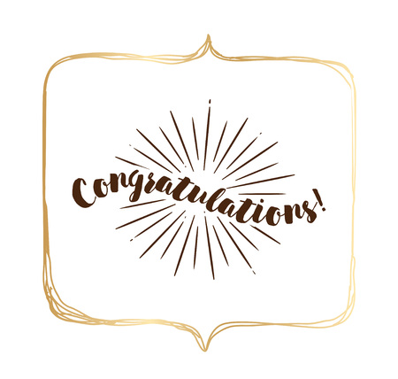 Congratulations inscription. Typography for poster, invitation, greeting card or t-shirt. Vector lettering, calligraphy design. Text backgroundのイラスト素材