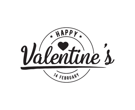 Happy Valentines day typography. Vector design.のイラスト素材