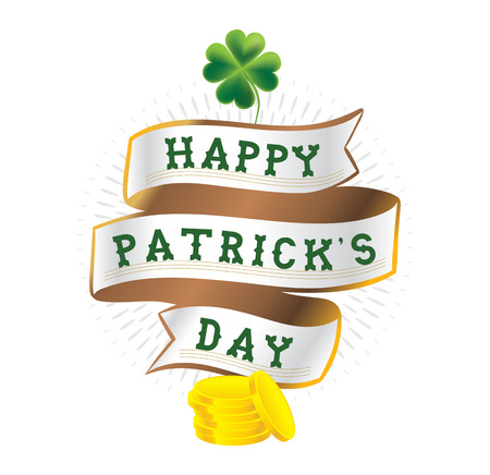 Happy Saint Patricks day. 17 March. Vector background, text design. Usable for banners, greeting cards, flyers and posters. Typography, colorful logoのイラスト素材