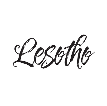 lesotho, text design. Vector calligraphy. Typography poster. Usable as background.のイラスト素材