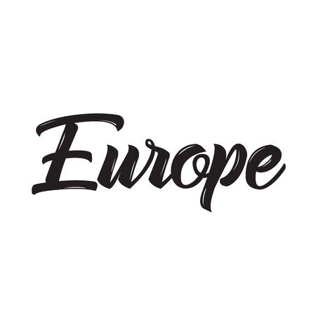 europe, text design. Vector calligraphy. Typography poster. Usable as background.のイラスト素材