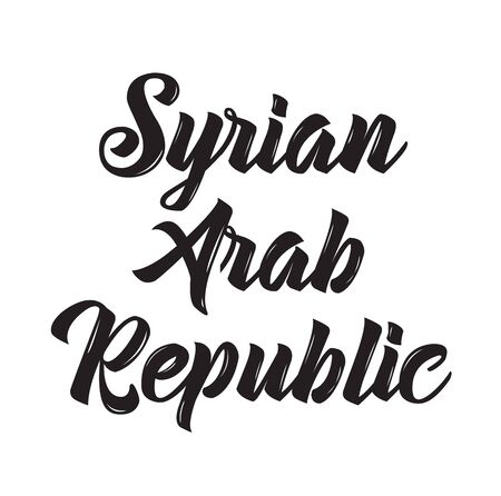 syrian arab republic, text design. Vector calligraphy. Typography poster. Usable as background.のイラスト素材