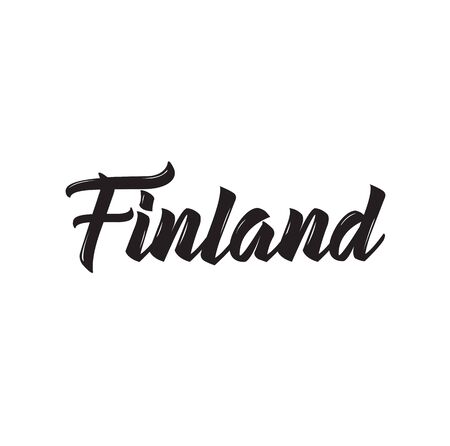 finland, text design. Vector calligraphy. Typography poster. Usable as background.のイラスト素材