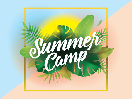 Summer camp. Vector background for posters and banners.のイラスト素材