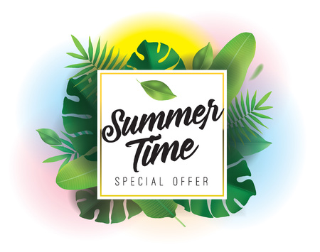 Summer time. Vector background for posters and banners.のイラスト素材