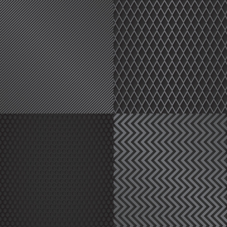 Abstract mtetal grill pattern background set. Vector illustrationのイラスト素材