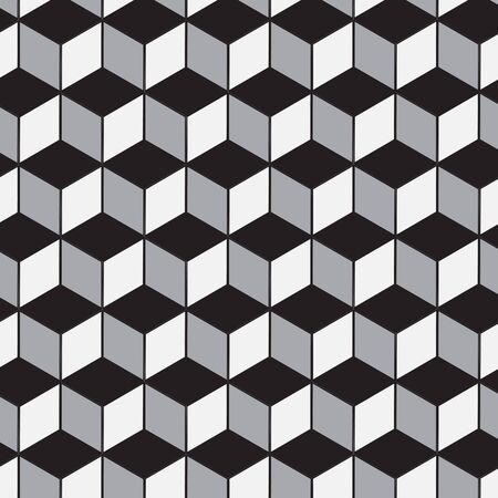 Abstract geometric tiles 3D seamless pattern background. Vector illustrationのイラスト素材