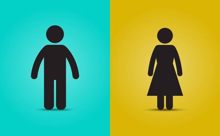 Man and woman simple icon. Vector illustrationのイラスト素材