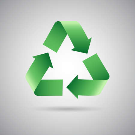 Green recycle symbol icon, Vector illustrationのイラスト素材