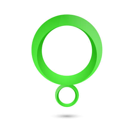 Abstract green circle shape letter Q iconのイラスト素材