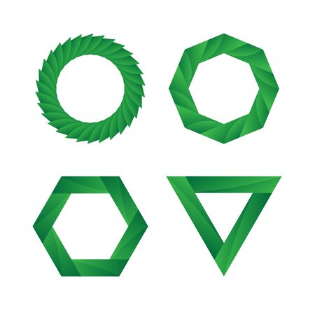 Abstract green geometric Infinite loop icon setのイラスト素材