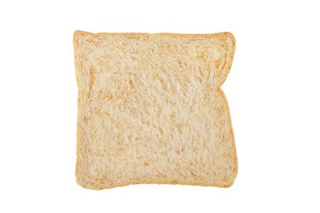 White whole wheat bread slice isolated on white background