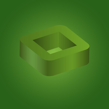 Abstract geometric square 3d logo on green background, Vector illustration eps10&#xD;のイラスト素材