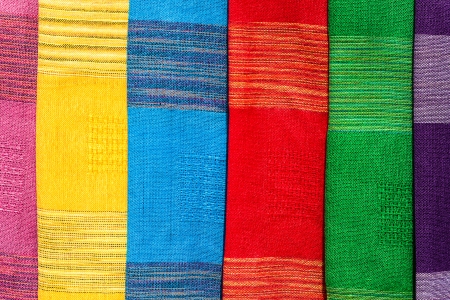 Colorful Local Fabric, Luangprabang Laosの写真素材