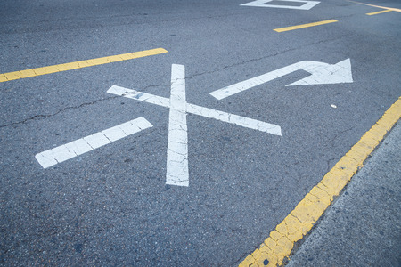 Symbol of No Turn Right on Asphalt Road added more vignet