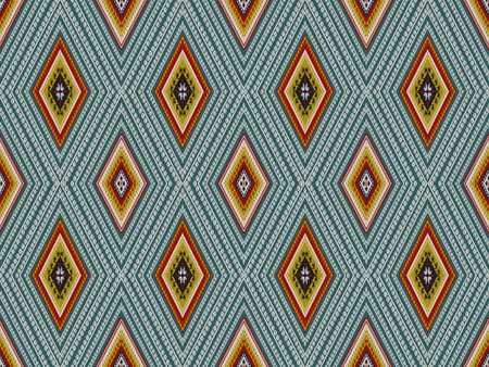 Seamless pattern. Ethnic carpet with chevrons. Tribal vector texture. Geometric mosaic on the tile, majolica. Ancient interior. Modern rug. Geo print on textile.の写真素材