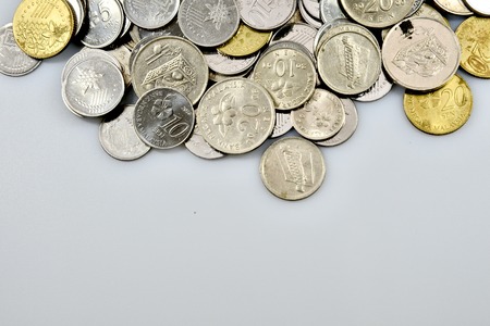 coin with blank space over the white background