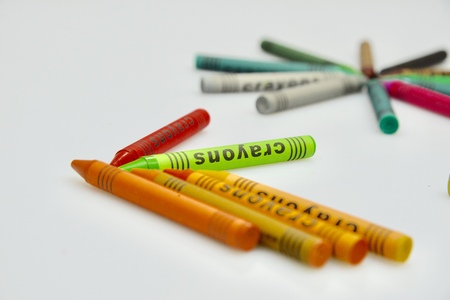 crayon color over the white backgroundの写真素材