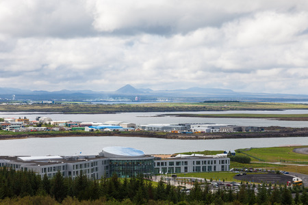 View of Reykjavik, coast of oceanのeditorial素材