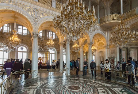 SAINT PETERSBURG, RUSSIA - APRIL 04, 2015:  Interior of the State Hermitage (Winter Palace). Hermitage is one of the largest and oldest museums of art and culture in the worldのeditorial素材