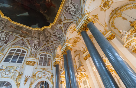 SAINT PETERSBURG, RUSSIA - APRIL 04, 2015:  Interior of the State Hermitage. Hermitage is one of the largest and oldest museums of art and culture in the worldのeditorial素材