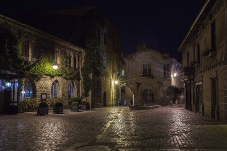 City of Carcassonne at night, Franceの写真素材