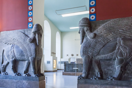 BERLIN, GERMANY - MARCH 06, 2013: The guardians in the Pergamon Museum. This is one of the most visited museums in Germanyのeditorial素材