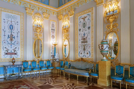SAINT PETERSBURG, RUSSIA - MARCH 17, 2016: Interior of the Catherine Palace in Tsarskoye Selo...