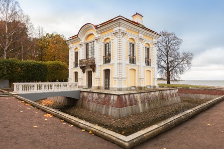 PETERHOF, ST. PETERSBURG, RUSSIA - OCTOBER 09, 2016: The Hermitage in the Lower Gardens of Peterhof (near St. Petersburg). It was built in 1721-1725 by the architect Johann Braunsteinのeditorial素材