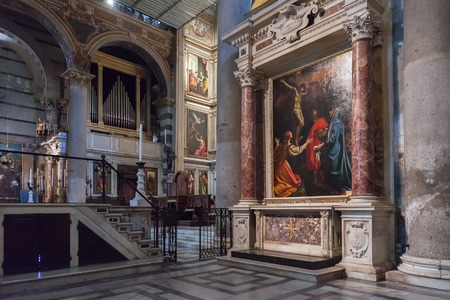 Pisa, Italy - April 07, 2017: Interior of the Pisa Cathedral in the Piazza dei Miracoliのeditorial素材