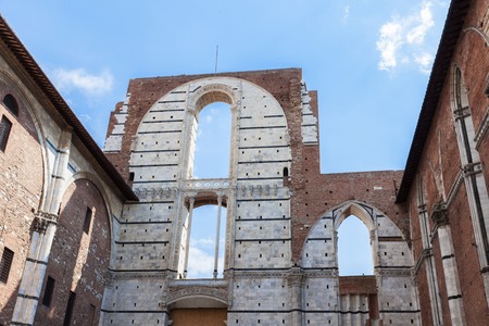Unfinished walls near the Siena Cathedral (Duomo di Siena), Italyの写真素材