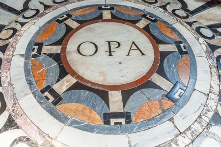 Florence, Italy  April 09, 2017: Part of the floor of the Cathedral  Santa Maria del Fiore (Duomo)のeditorial素材