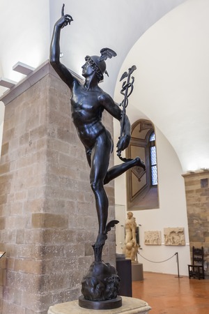 Florence, Italy â April 09, 2017: Interior of Bargello, also known as the Palazzo del Bargello, Museo Nazionale del Bargello, or Palazzo del Popolo, now an art museumのeditorial素材