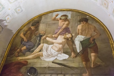 Rome, Italy âMarch 19, 2018: Fresco in Santa Prassede (The Basilica of Saint Praxedes)のeditorial素材