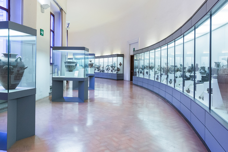 Rome, Italy â March 20, 2018:  Interior of the National Etruscan Museum is a museum of the Etruscan civilization, housed in the Villa Giuliaのeditorial素材