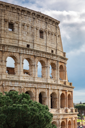 The Roman Colosseum  in the center of Rome, Italyの写真素材