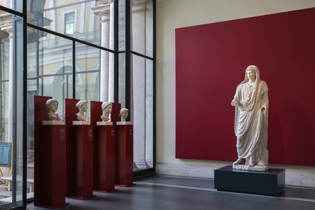 Rome, Italy â March 21, 2018: Inside Palazzo Massimo alle Terme, now it is the National Roman Museum houses the ancient artのeditorial素材