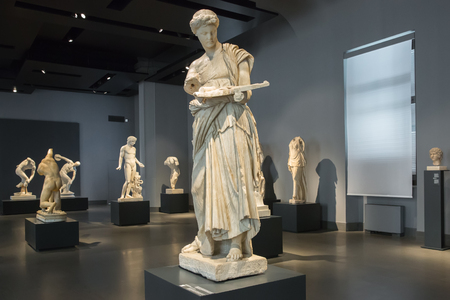 Rome, Italy â March 21, 2018: Inside Palazzo Massimo alle Terme, now it is the National Roman Museum houses the ancient artのeditorial素材