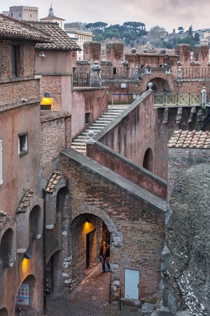 Rome, Italy â March 22, 2018: Inside of the Castle of the Holy Angel (Castel Sant'Angelo) or Mausoleum of Hadrian Castle of the Holy Angelのeditorial素材
