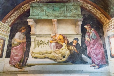 Orvieto, Italy â€“ March 24, 2018:  Frescos inside of Orvieto Cathedral, 14th-century Roman...