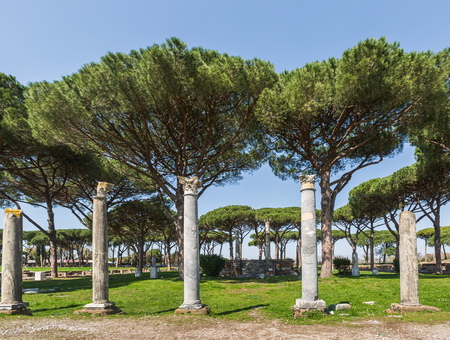 Roman ancient ruins in Ostia Antica, near Rome, Italyの写真素材