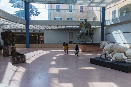 Rome, Italy â March 25, 2018: Glass courtyard of the Capitoline Museumのeditorial素材