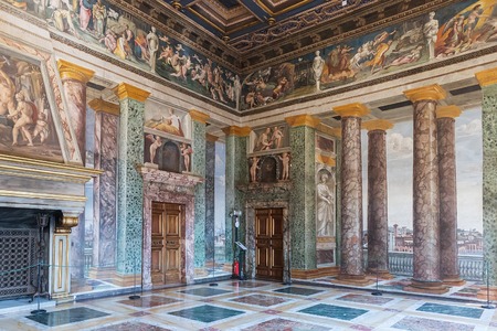 Rome, Italy â March 27, 2018: Interior of Renaissance Villa Farnesina, monument of architecture and painting of the High Renaissanceのeditorial素材