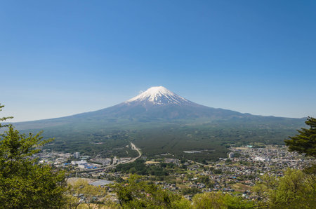 Mount Fuji (Fuji san) in springの写真素材
