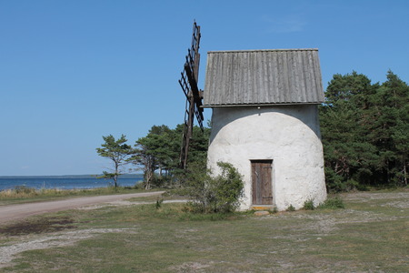A white windmillの写真素材