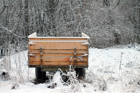 A lonely wagonの写真素材