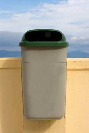 bin in a streetの写真素材